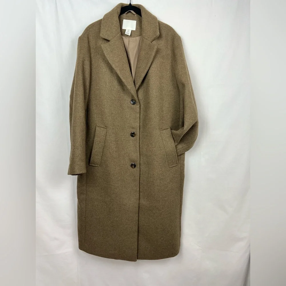 H&M women’s Brown Trench Coat,size medium - Picture 6 of 13